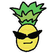 atataka_ionsen sunglasses pineapple grin smug Sticker