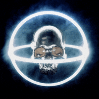 goldenwolf neon skull death cgi GIF