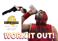 Work It Out Drinking Sticker by Yanni Raz