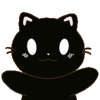 Excited Black Cat Sticker
