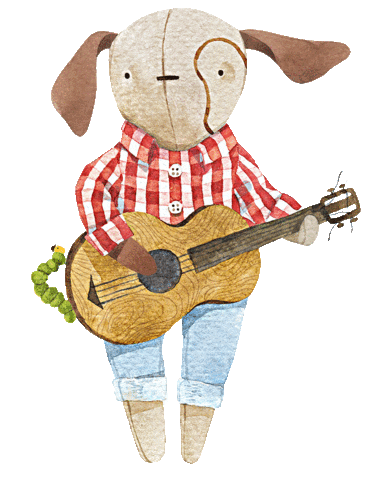 Dog Guitar Sticker by cozymoss