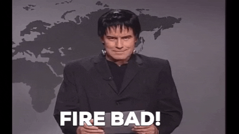 johnsnyder8140 giphygifmaker fire snl frankenstein GIF