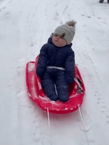 Infant Far From Impressed With Sledding