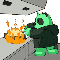 On Fire Cooking Sticker by SuperVerse