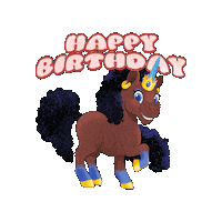 Happy Birthday Sticker by Afro Unicorn