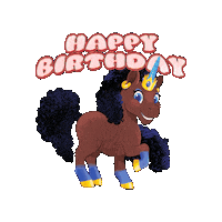 Happy Birthday Sticker by Afro Unicorn