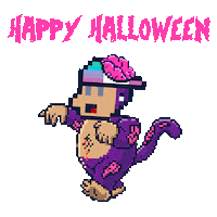 Pixel Halloween Sticker by BigBrains