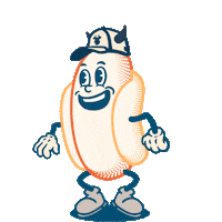 Hot Dog Black Rickers Sticker by Black Rickers Baseball Softball Club