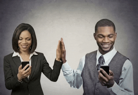 High Five Hold On GIF