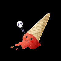Lazy_Daisy angry kawaii skull ice cream GIF
