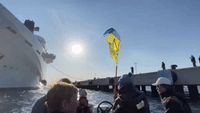 'Go Away, Russian Ship!' Ukrainian Sailors Block Abramovich's Superyacht in Turkey