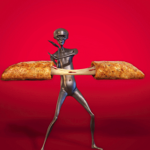 hotpocketsofficial giphyupload pizza alien pepperoni GIF