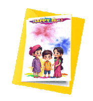 Boys Girls Happy Holi Sticker