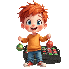 Boys Girls Christmas Ornaments Sticker