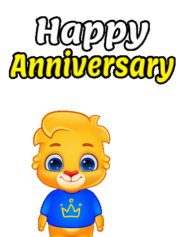 Happy Anniversary Confetti Sticker by Lucas and Friends by RV AppStudios