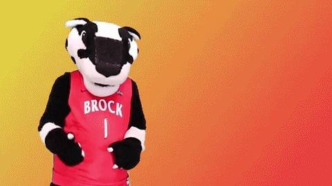 Video gif. Badger mascot of Brock University gives a thumbs up. Text, "You got this."
