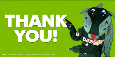 Uab Blazers Thank You GIF by The University of Alabama at Birmingham