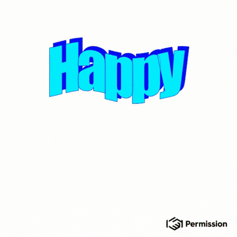 Text gif. Block letters in a rainbow of colors say, "Happy Monday!"