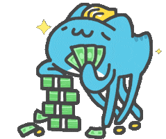 cat money Sticker by Capoo