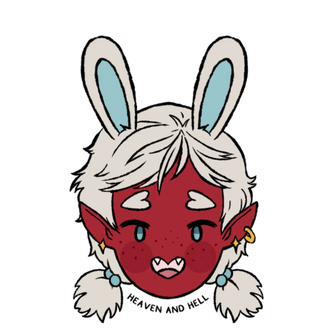 Bunny Heavenandhell Sticker