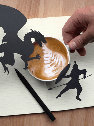 paperboyo giphyupload dragon gameofthrones latteart GIF