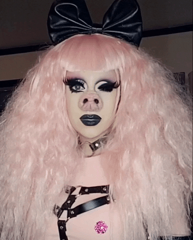 VenusEnvyDrag wink drag pig drag queen GIF