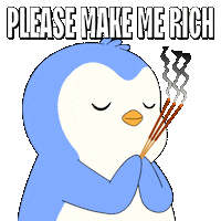 Money Pray Sticker by Pudgy Penguins