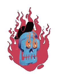 Fire Skull Sticker