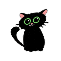 Black Cat Sticker by vertcerise
