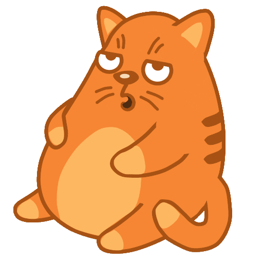 Tired Cat Sticker by Iconka