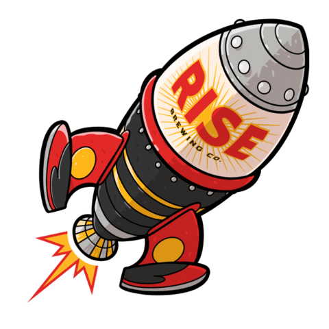 Coffee Rocket Sticker by RISE Brewing Co.