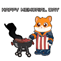 Grilling American Sticker by Hamieverse