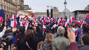 Jubilation at Louvre as Macron Victory Announced