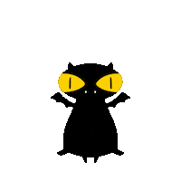 Black Cat Sticker by Perecz Annabella