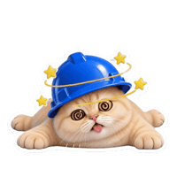 Cat Oops Sticker by Basecat