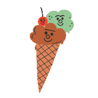 Ice Cream Heart Sticker