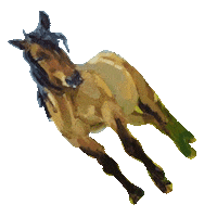 browndogfarmstudio art animals horse painting Sticker