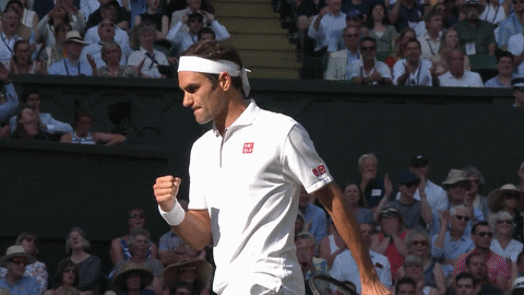 excited roger federer GIF by Wimbledon