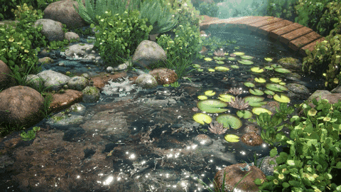 Koi Pond Landscape GIF