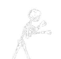 Skhizein angry white skull death Sticker