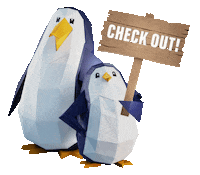 DashOfficialde penguin sign curious penguins Sticker