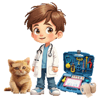 Boys Girls Sick Kitten Sticker