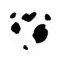 Cow Milk Heart Sticker