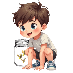 Boys Girls Fireflies Sticker