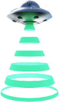 Laser Ufo Sticker by STICKY MONSTER LAB