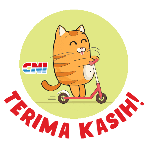 cnimalaysia cat thankyou scooter terimakasih Sticker