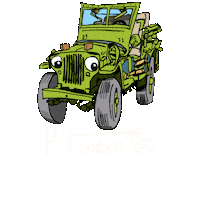 RFlores67 army jeep ww2 4x4 Sticker