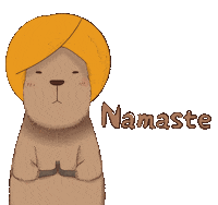 Namaste Capybara Sticker by yomoyeah