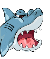 cinsonart sea attack teeth shark Sticker