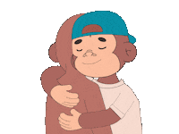 Best Friends Hug Sticker by Just Ape